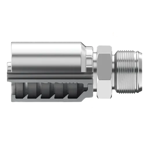 B2-Sfm-1212: Continental Hose Fitting, 0.75 (3/4") Hose Id X 1-1/16-14 Male Sae 45, Straight Rigid Connection 1