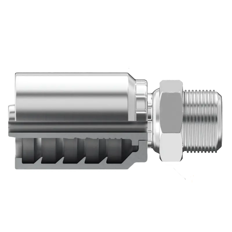 B2-Simx-0403: Continental Hose Fitting, 0.25 (1/4") Hose Id X 3/8-24 Male Sae 45, Straight Swivel Connection 1
