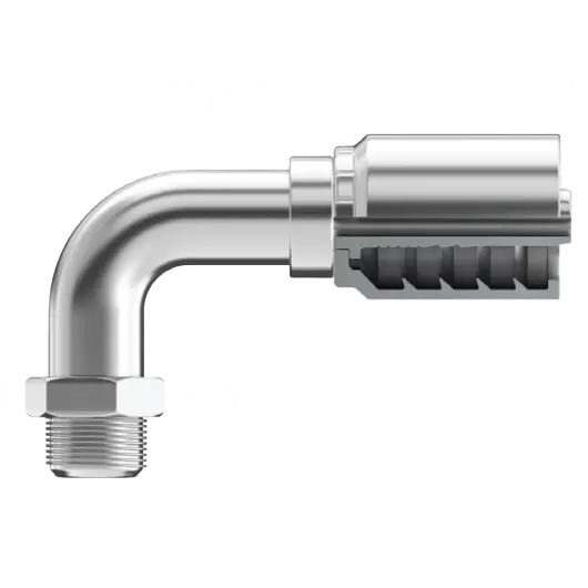 B2-Simx90-0403: Continental Hose Fitting, 0.25 (1/4") Hose Id X 3/8-24 Male Sae 45, 45-Degree Swivel Connection 1