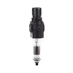 B72g-2Ak-Al3-Rmn : Norgren Excelon Combo Filter/Regulator, 1/4" Npt, Knob Adjust, Auto Drain, Long Transparent Bowl, 40-Micron, Relieving, 5-150Psi, No Gauge 1