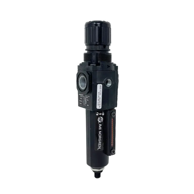 B72g-3Ak-Ae3-Rmn : Norgren Excelon Combo Filter/Regulator, 3/8" Npt, Knob Adjust, Auto Drain, Long Metal Bowl, 40-Micron, Relieving, 5-150Psi, No Gauge 1