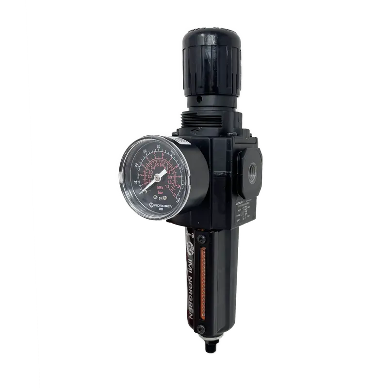 B73g-2Ak-Ad3-Rmg : Norgren Excelon Combo Filter/Regulator, 1/4" Npt, Knob Adjust, Auto Drain, Metal Bowl, 40-Micron, Relieving, 5-150Psi, With Gauge 1