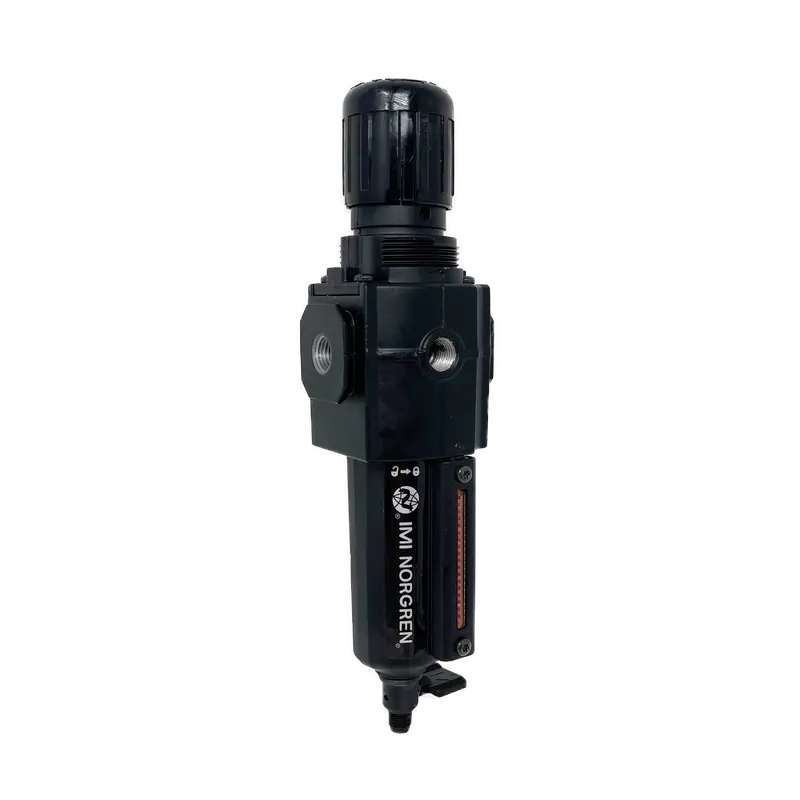B73g-2Ak-Qd1-Rmn : Norgren Excelon Combo Filter/Regulator, 1/4" Npt, Knob Adjust, Manual 1/4 Turn Drain, Metal Bowl, 5-Micron, Relieving, 5-150Psi, No Gauge 1