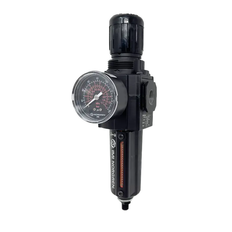 B73g-3Ak-Ad3-Rmg : Norgren Excelon Combo Filter/Regulator, 3/8" Npt, Knob Adjust, Auto Drain, Metal Bowl, 40-Micron, Relieving, 5-150Psi, With Gauge 1