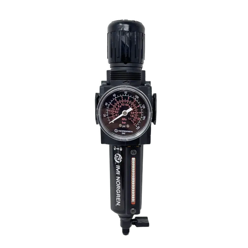 B73g-3Ak-Qd1-Rmg : Norgren Excelon Combo Filter/Regulator, 3/8" Npt, Knob Adjust, Manual 1/4 Turn Drain, Metal Bowl, 5-Micron, Relieving, 5-150Psi, With Gauge 2