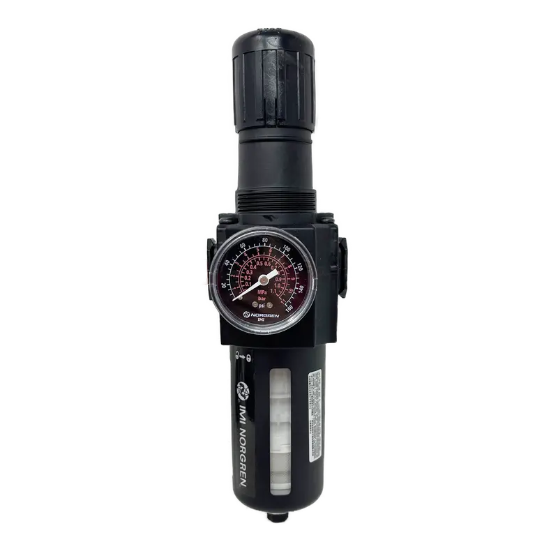 B74g-3Ak-Ap1-Rmg : Norgren Excelon Combo Filter/Regulator, 3/8" Npt, Knob Adjust, Auto Drain, Transparent Bowl With Guard, 5-Micron, Relieving, 5-150Psi, With Gauge 2