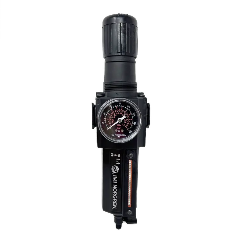 B74g-3Ak-Qd3-Rmg : Norgren Excelon Combo Filter/Regulator, 3/8" Npt, Knob Adjust, Manual 1/4 Turn Drain, Metal Bowl, 40-Micron, Relieving, 5-150Psi, With Gauge 2