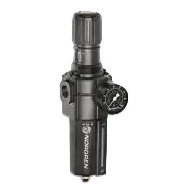 B74g-4Ak-Qp3-Rmg : Norgren Excelon Combo Filter/Regulator, 1/2" Npt, Knob Adjust, Manual 1/4 Turn Drain, Transparent Bowl With Guard, 40-Micron, Relieving, 5-150Psi, With Gauge 1