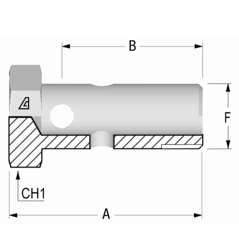 Bbolt-08 : Alfagomma Straight Steel Fitting Insert, 1/2-14 (-08) Bspp Bolt 1