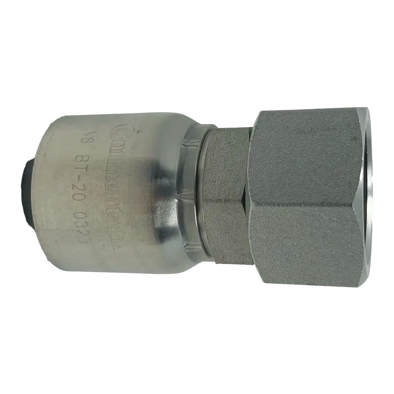 Bt-Jcfx-1210 : Continental Hose Fitting, 0.75 (3/4") Hose Id, 7/8-14 Female Jic, Straight, Swivel Connection 1