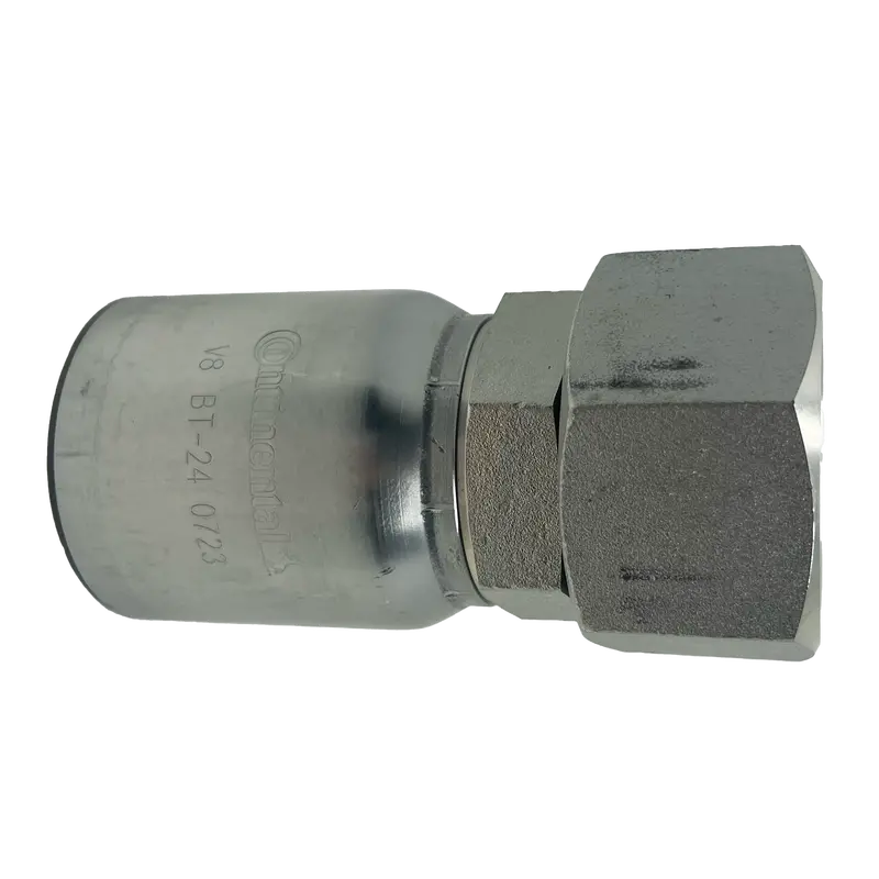 Bt-Jcfx-2424 : Continental Hose Fitting, 1.5 (1-1/2") Hose Id, 1-7/8-12 Female Jic, Straight, Swivel Connection 1