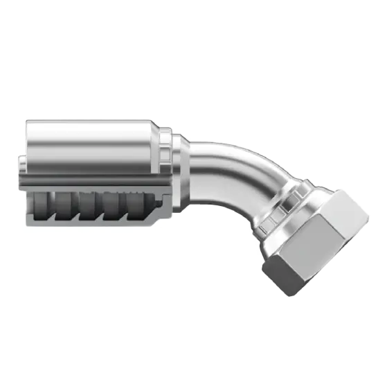 Bt-Jcfx45-2020 : Continental Hose Fitting, 1.25 (1-1/4") Hose Id, 1-5/8-12 Female Jic, 45-Degree, Swivel Connection 1