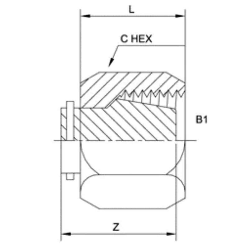 C0304-C-14-Ss : Onehydraulics Stainless Cap Nuts, 1-3/16-12 (-14) Flareless Bite Type Tube Compression 2