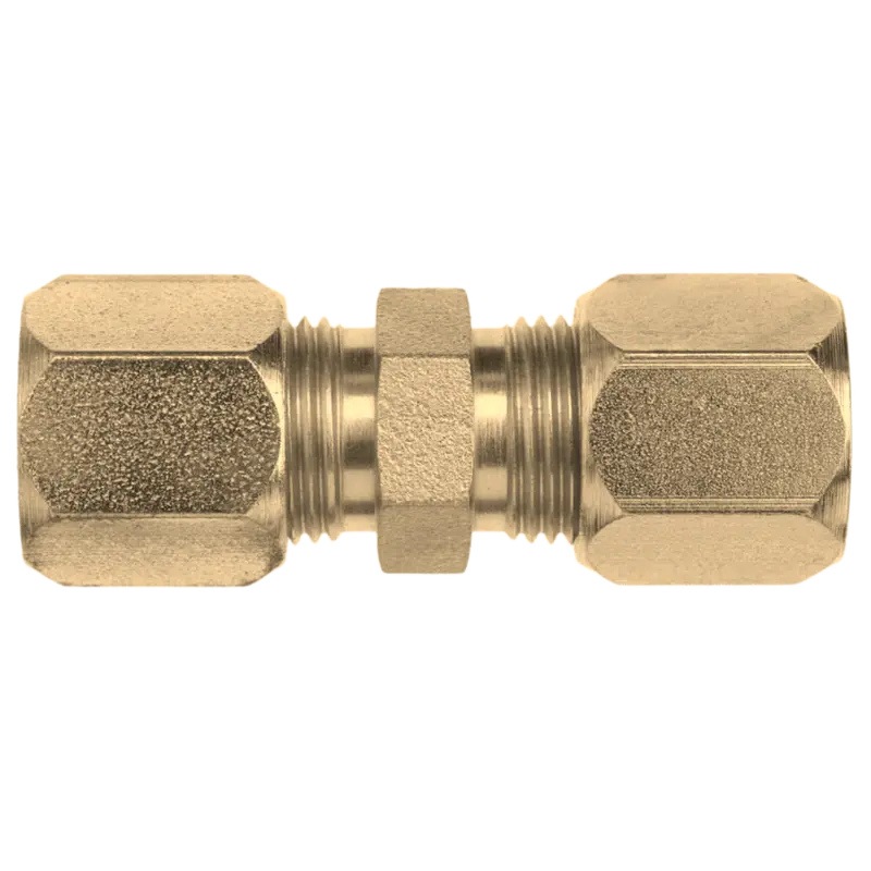 C2403-12-12-B : Onehydraulics Straight Brass Adapter, 1-1/16-12 (-12) Flareless Bite Type Tube Compression X 1-1/16-12 (-12) Flareless Bite Type Tube Compression 1