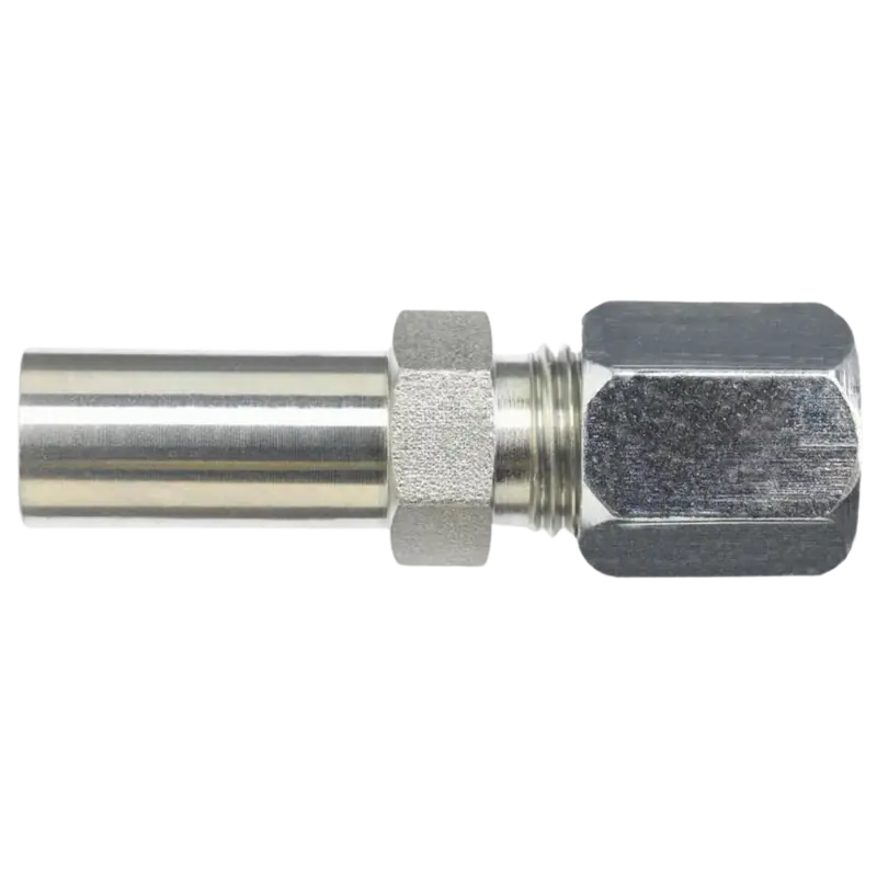 C2406-08-04 : Onehydraulics Straight Steel Adapter, 1/2" (-08) Tube Stub X 7/16-20 (-04) Flareless Bite Type Tube Compression 1
