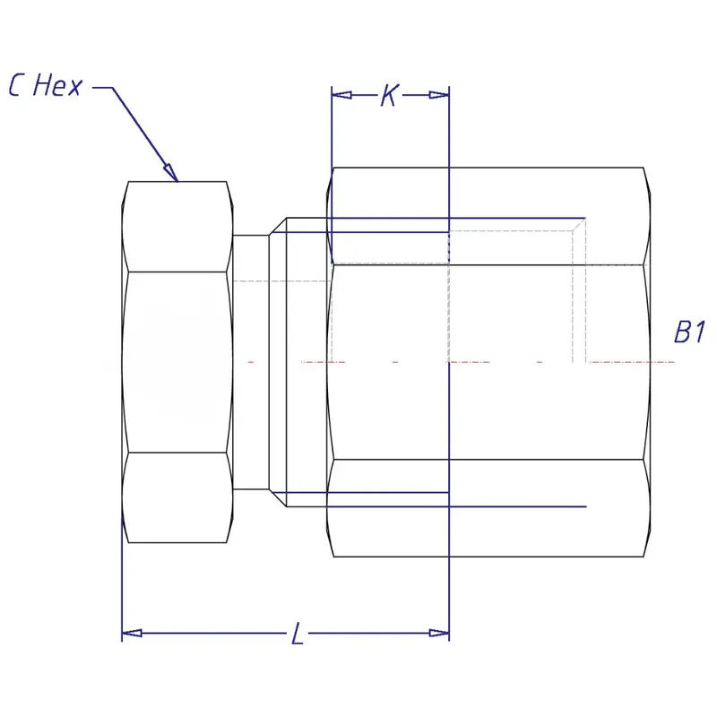 C2408-12-Ss : Onehydraulics Stainless Plug, 1-1/16-12 (-12) Flareless Bite Type Tube Compression 2