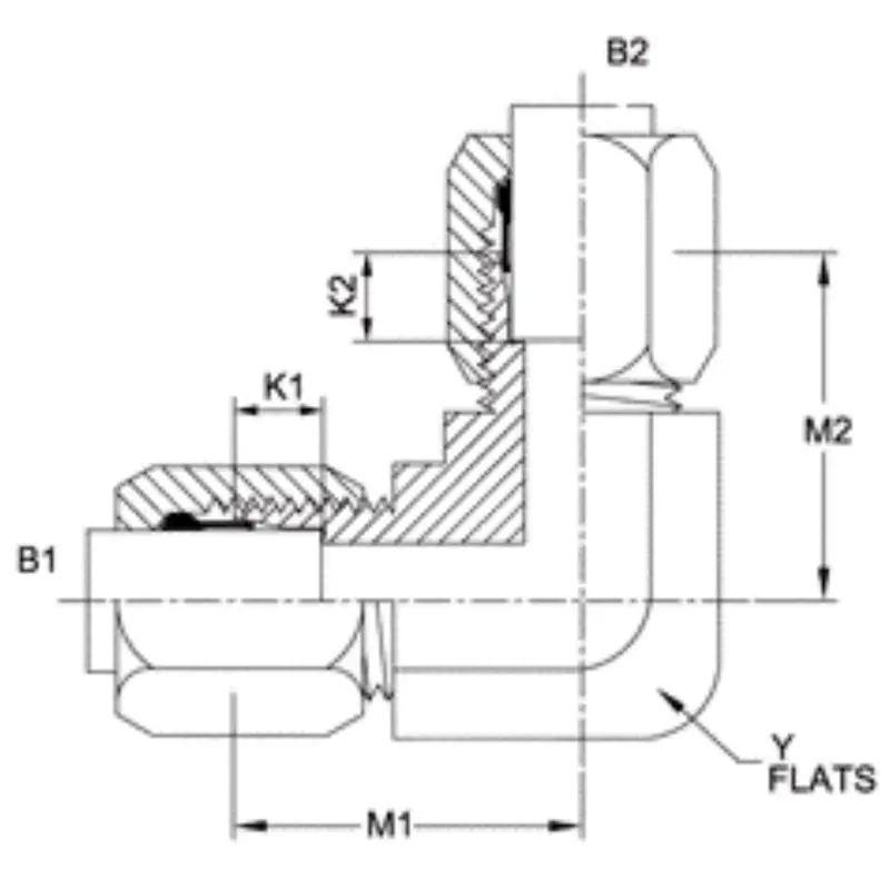 C2500-03-03-Ss : Onehydraulics 90-Degree Stainless Adapter, 3/8-24 (-03) Flareless Bite Type Tube Compression Union 2