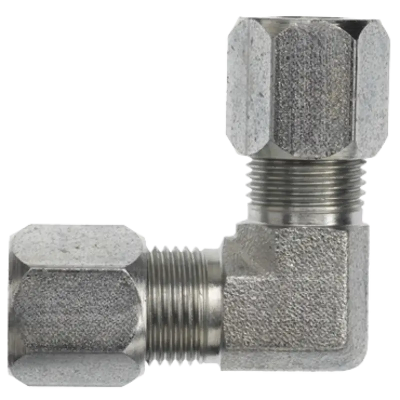 C2500-06-06-Fg : Onehydraulics 90-Degree Steel Adapter, 9/16-18 (-06) Flareless Bite Type Tube Compression Union 1