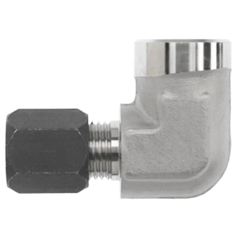 C2502-24-24-Fg : Onehydraulics 90-Degree Steel Adapter, 1-7/8-12 (-24) Flareless Bite Type Tube Compression X 1-1/2-11-1/2 (-24) Female Npt 1