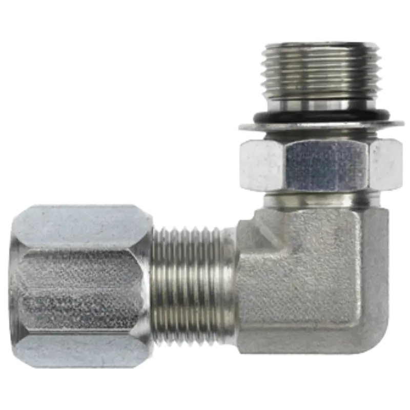 C6801-32-24-Nwo-Fg : Onehydraulics 90-Degree Steel Adapter, 2-1/2-12 (-32) Flareless Bite Type Tube Compression X 1-7/8-12 (-24) Male Adjustable Orb 1