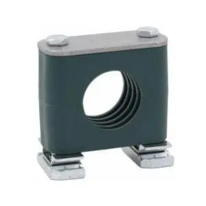 Cra-106.4-Pp-Dp-As-U-W3 : Stauff Clamp, Unistrut Mount, 0.25 Inch (6.4Mm) Od, For 1/4 Inch Tube, Green Pp Insert, Profiled Interior, Carbon Steel 1