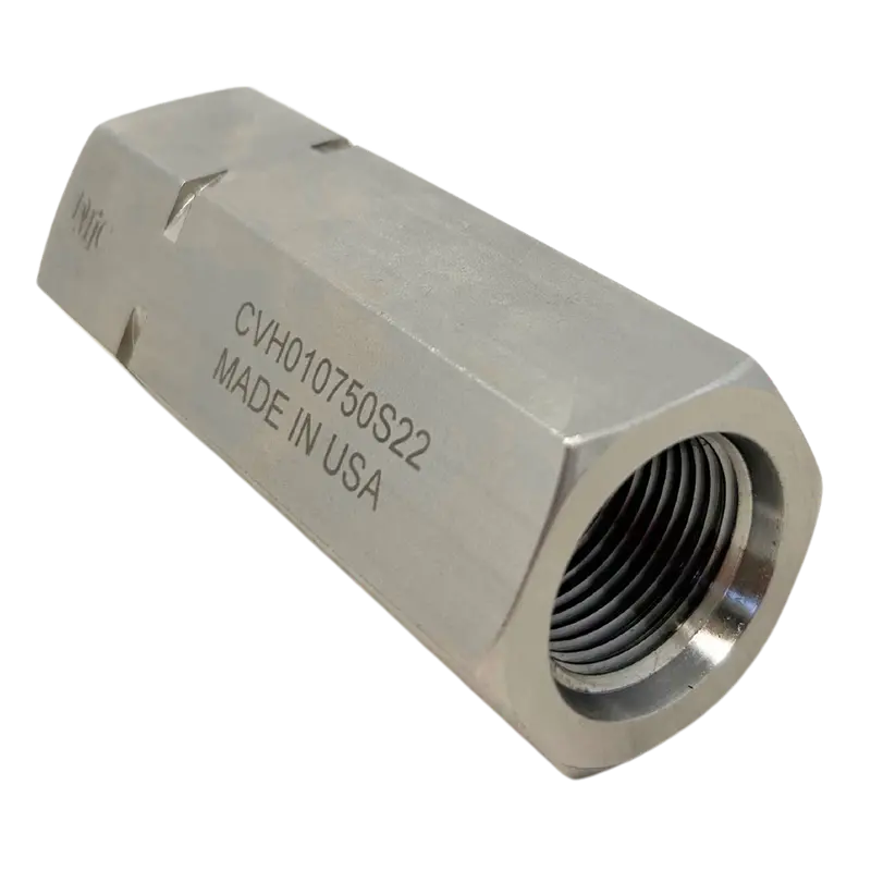 Cvh010750s22-Fire : Fire Sale Cvh01-0750S-22 : Dmic Cvh Series Check Valve, 3/4" Sae Orb Ports, Stainless Steel Body And Internals, 10,000 Psi Max Pressure - All Sales Final 1