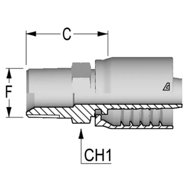 D-0806-Mnpt : Alfagomma Straight Steel Fitting, 1/2 (-08) Hose X 3/8-18 (-06) Male Nptf 1