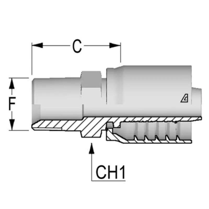 D-1616-Mbpt : Alfagomma Straight Steel Fitting, 1 (-16) Hose X 1-11 (-16) Male Tapered Bsp/Jis 1