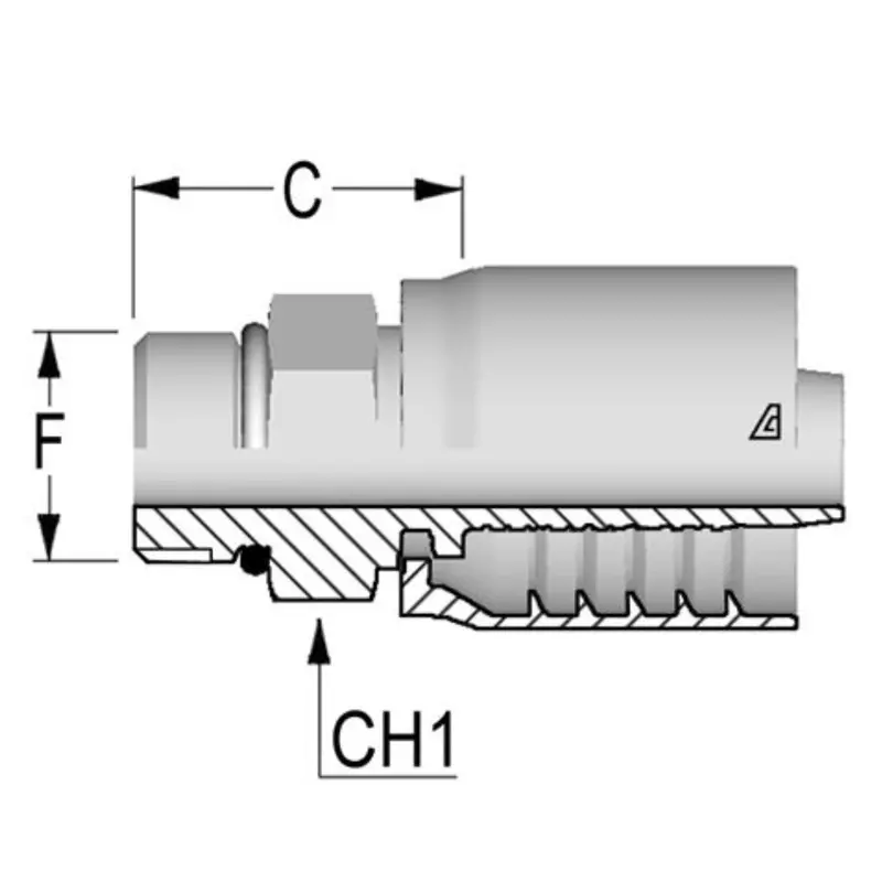 D-1616-Morb : Alfagomma Straight Steel Fitting, 1 (-16) Hose X 1 5/16-12 (-16) Male Orb 1