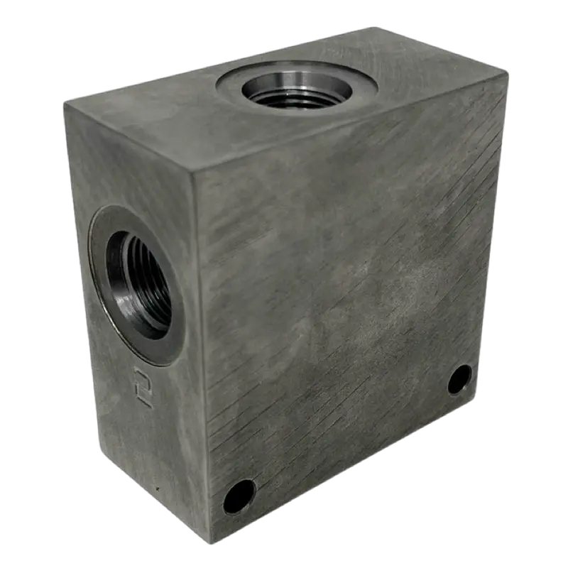 Dc083cb8s : Daman Common Cavity Body, C-8-3 Cartridge Cavity, #8 Sae (1/2") Port Connections, 5000Psi Rated, Ductile Iron, Without Gauge Port 1