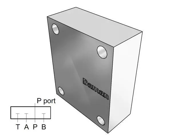 Dd03cppg : Daman Cover (Blanking) Plate, Ductile Iron, 5000Psi, D03 (Ng6), Parallel Circuit, All Ports Blocked, With Gauge Port 1
