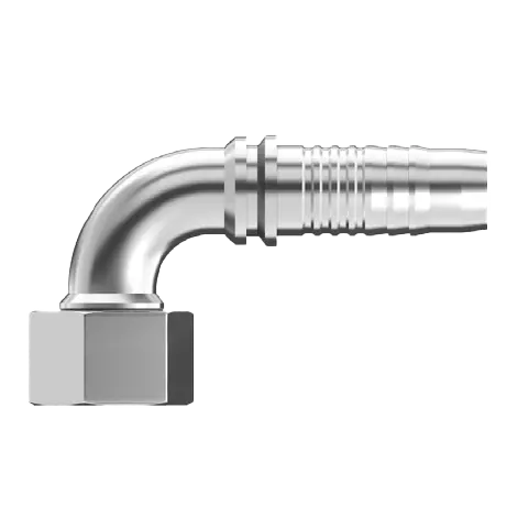 Dg-Offx90-2424 : Continental Hose Fitting, 1.5 (1-1/2") Hose Id, 2-12 Female Orfs, 90-Degree, Swivel Connection 1