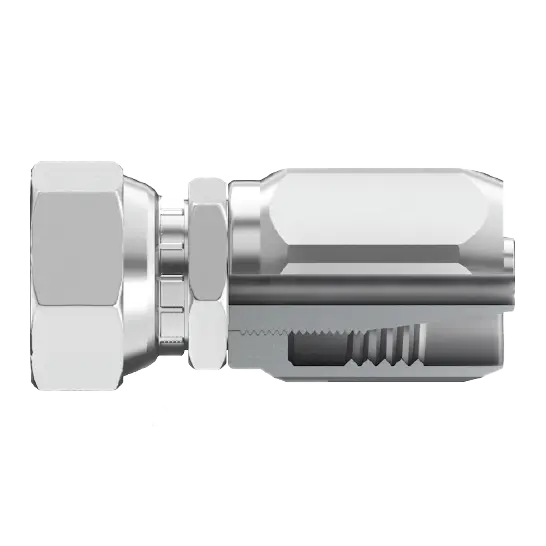 Fg-Sffx-1010 : Continental Hose Fitting, 0.5 (1/2") Hose Id, 7/8-14 Female Sae 45, Straight, Swivel Connection 1