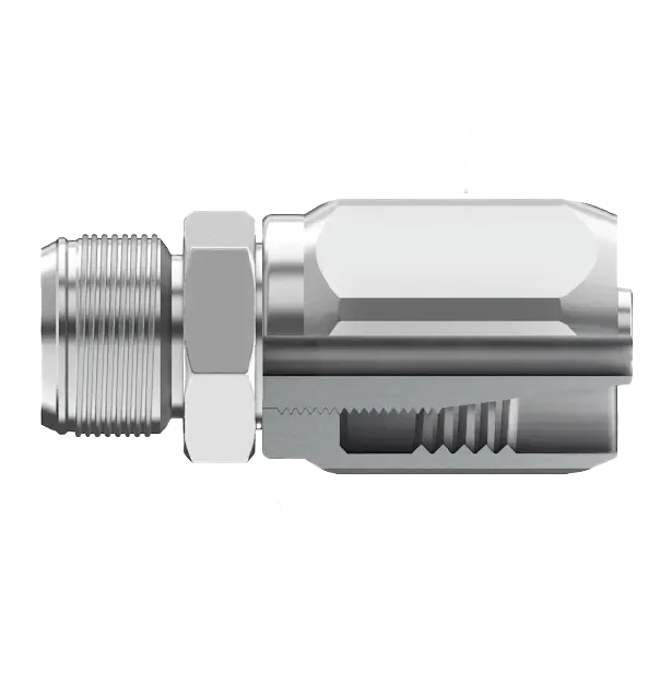 Fg-Sfm-0606 : Continental Hose Fitting, 0.3125 (5/16") Hose Id, 5/8-18 Male Sae 45, Straight, Rigid Connection 1