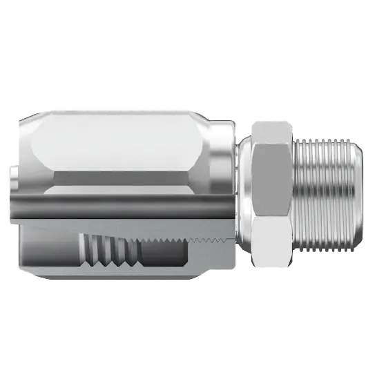 Fg-Simx-0404 : Continental Hose Fitting, 0.1875 (3/16") Hose Id, 7/16-20 Male Sae 45, Straight, Swivel Connection 1