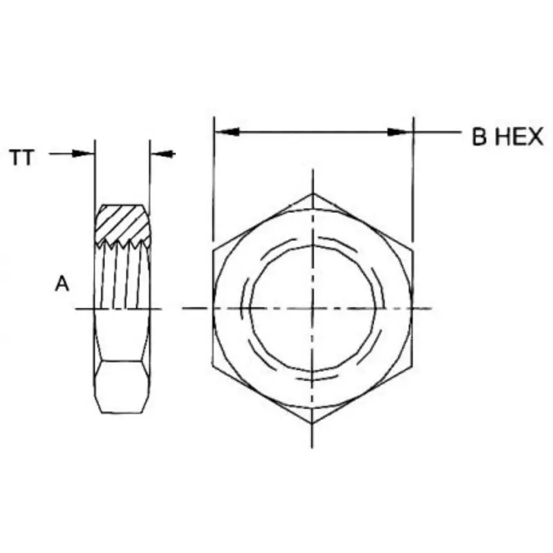 Fs0306-12 : Onehydraulics Steel Bulkhead Lock Nut, 1-3/16-12 (-12) Female Orfs 2