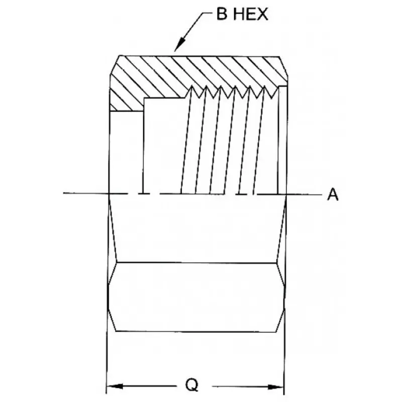Fs0318-08 : Onehydraulics Steel Orfs Nut, 13/16-16 (-08) Female Orfs 2