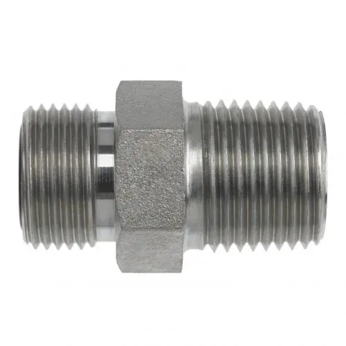 Fs2404-08-12: Onehydraulics Straight Stainless Rigid Adapter, 13/16-16 (-08) Male Orfs X 3/4-14 (-12) Male Npt, 5500Psi 1