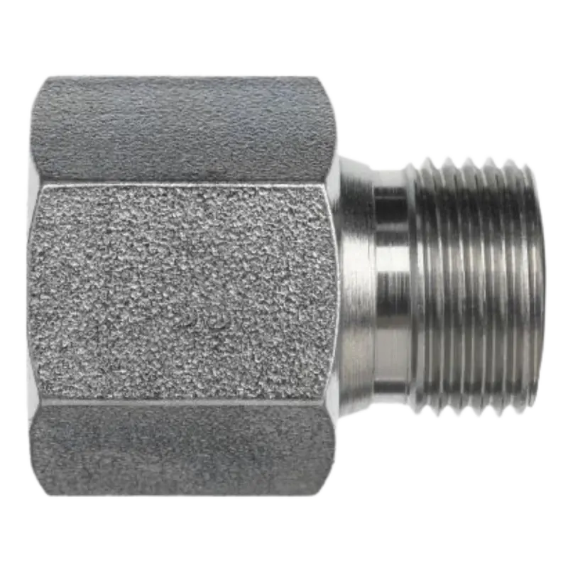 Fs2406-12-10 : Onehydraulics Straight Steel Swivel Adapter, 1-3/16-12 (-12) Female Orfs X 1-14 (-10) Male Orfs, 6000Psi 1