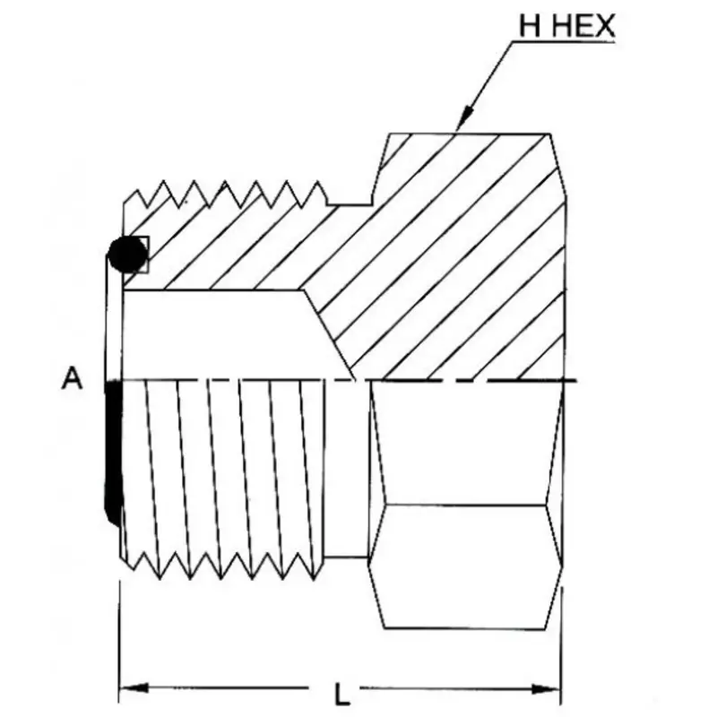 Fs2408-06 : Onehydraulics External Hex Steel Plug, 11/16-16 (-06) Male Orfs 2