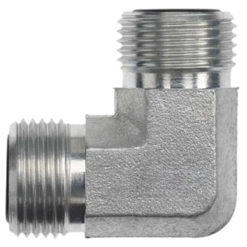 Fs2500-16-12-Fg : Onehydraulics 90-Degree Steel Adapter, 1-7/16-12 (-16) Male Orfs X 1-3/16-12 (-12) Male Orfs, 6000Psi 1