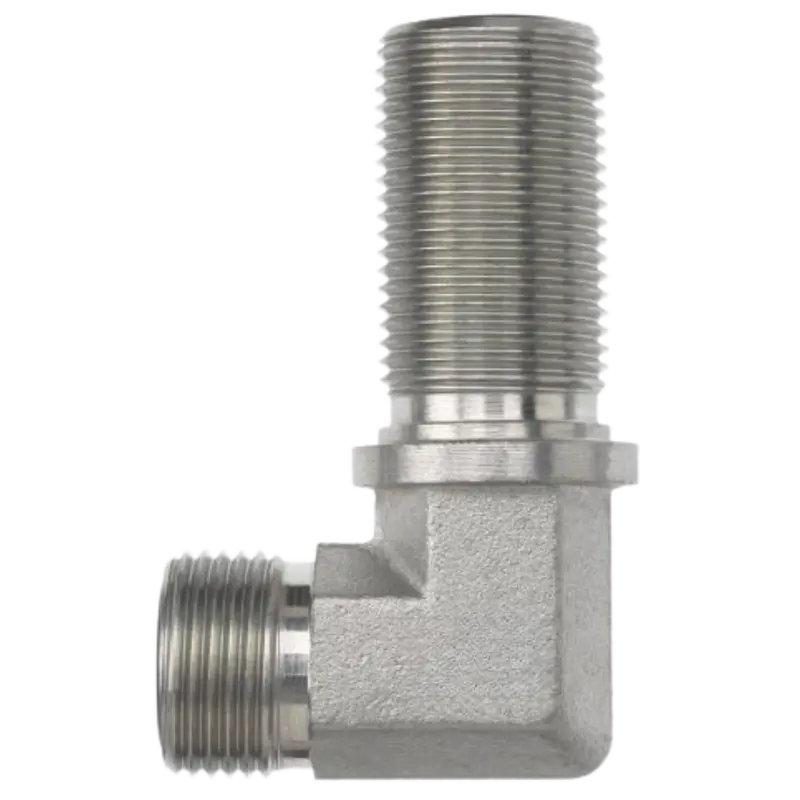 Fs2701-16-16-Fg : Onehydraulics 90-Degree Steel Bulkhead Adapter, 1-7/16-12 (-16) Male Orfs X 1-7/16-12 (-16) Male Orfs, 6000Psi 1