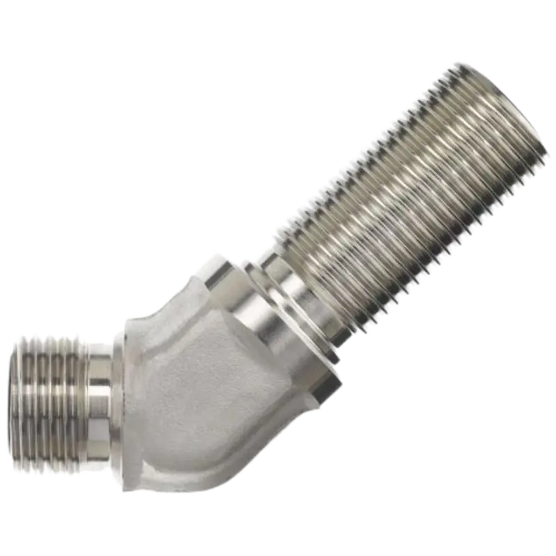 Fs2702-06-06-Fg : Onehydraulics 45-Degree Steel Adapter, 11/16-16 (-06) Male Orfs X 11/16-16 (-06) Male Orfs Bulkhead, 9200Psi 1