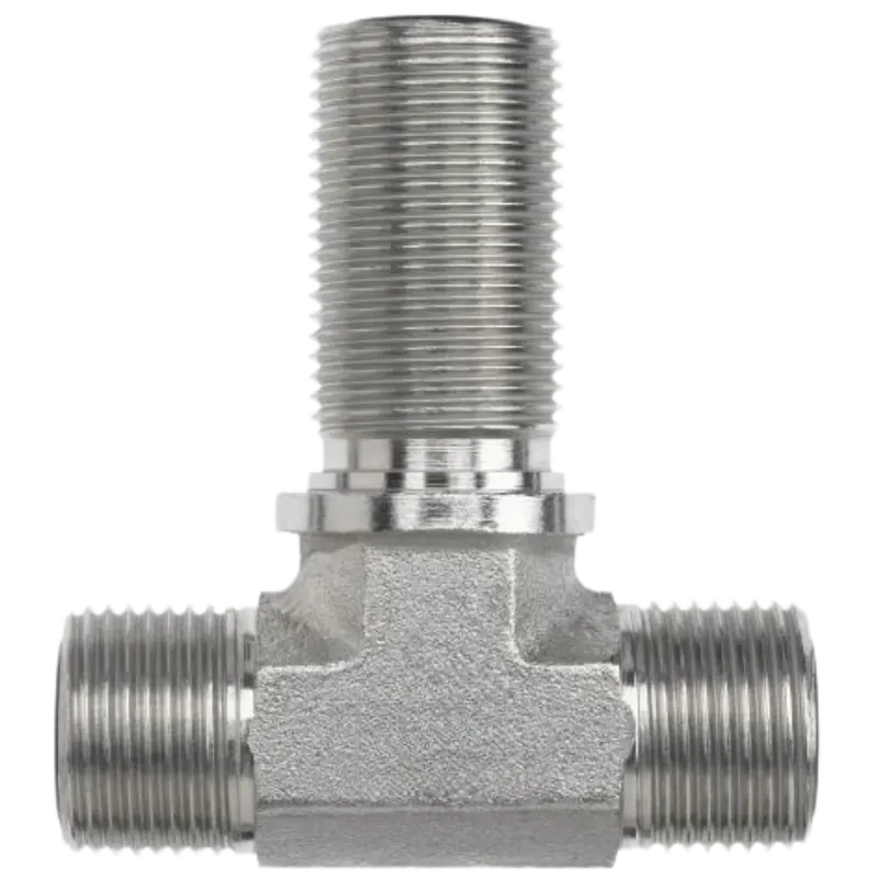 Fs2703-12-12-12-Fg : Onehydraulics Bulkhead Branch Tee Steel Adapter, 1-3/16-12 (-12) Male Orfs X 1-3/16-12 (-12) Male Orfs X 1-3/16-12 (-12) Male Orfs, 6000Psi 1