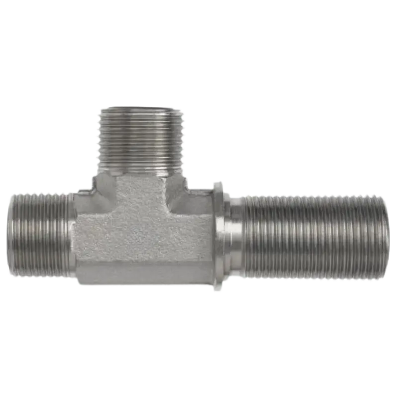 Fs2704-04-04-04-Fg : Onehydraulics Bulkhead Run Tee Steel Adapter, 9/16-18 (-04) Male Orfs X 9/16-18 (-04) Male Orfs X 9/16-18 (-04) Male Orfs, 9200Psi 1