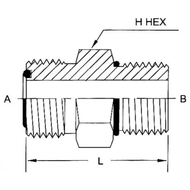 Fs6400-04-10-O: Onehydraulics Straight Steel Rigid Adapter, 9/16-18 (-04) Male Orfs X 7/8-14 (-10) Male Orb, 6000Psi 2
