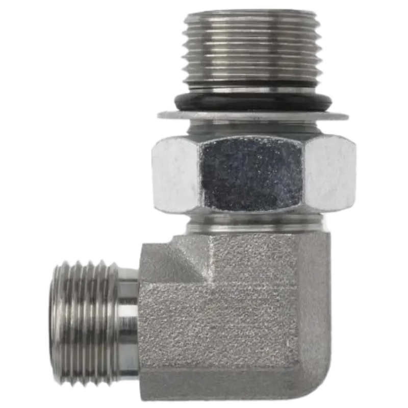 Fs6801-10-10-Nwo-Fg : Onehydraulics 90-Degree Steel Adapter, 1-14 (-10) Male Orfs X 7/8-14 (-10) Male Adjustable Orb, 5000Psi 1