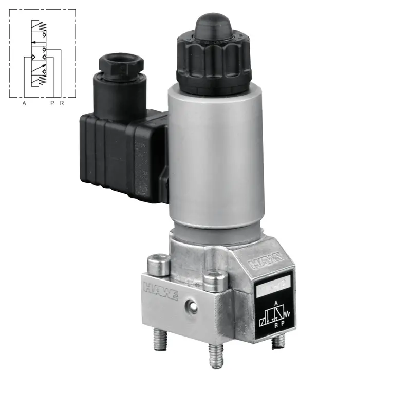 G 21-2-G24 : Hawe G Series Directional Valve, 3-Position, 3-Way, 7250Psi, 6.6Gpm, Manifold Mount, 24Vdc, Solenoid Plug 2