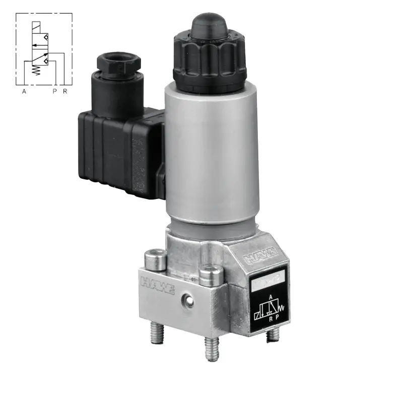 G 3-2-3/8-G 24 : Hawe G Series Directional Valve, 2-Position, 3-Way, 7250Psi, 6.6Gpm, 0.375 (3/8") Bspp, 24Vdc, Solenoid Plug 2