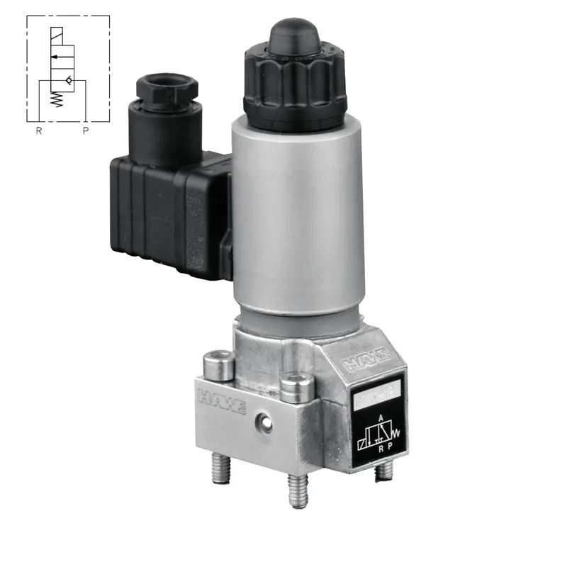 Gr 2-4 R-G24 : Hawe G Series Directional Valve, 2-Position, 2-Way, 5075Psi, 31.7Gpm, Manifold Mount, 24Vdc, Solenoid Plug 2